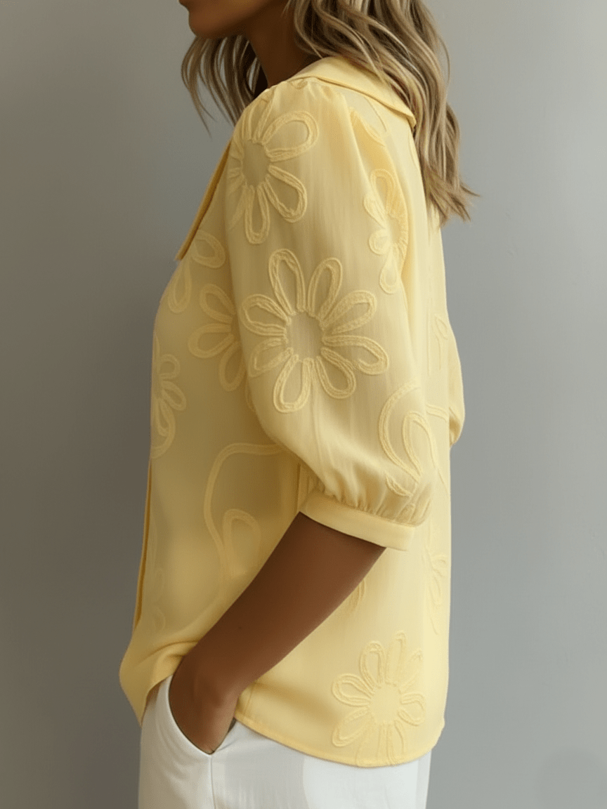 Celeste | Blusa ligera floral de elegancia natural - Isabel de Sevilla