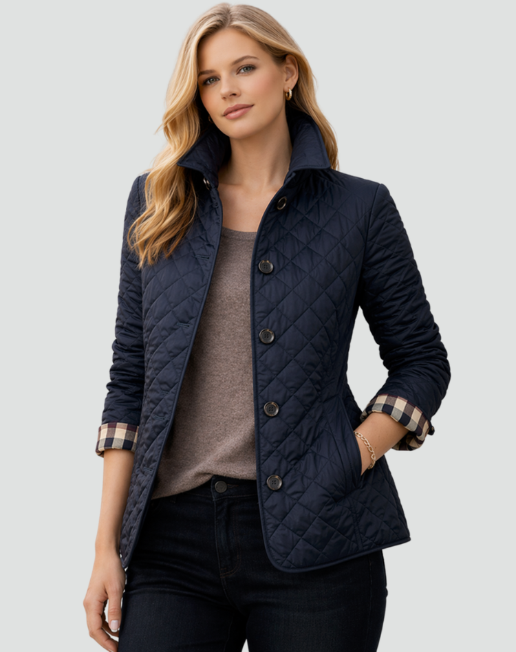 Presentación | Chaqueta Acolchada de Entretiempo con Cuello y Botones