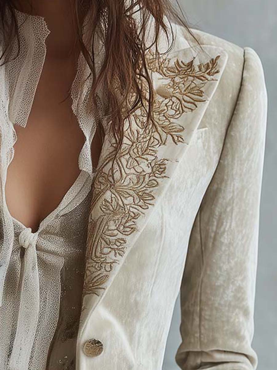 Amberly | Blazer Entallado Bordado