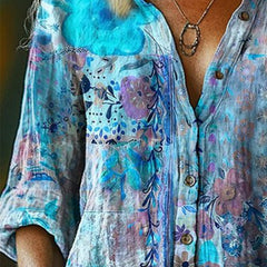 Alma | Camisa artística con estampado floral - Isabel de Sevilla