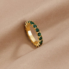 Emerald Beauty 18K Crystal Ring - Isabel de Sevilla