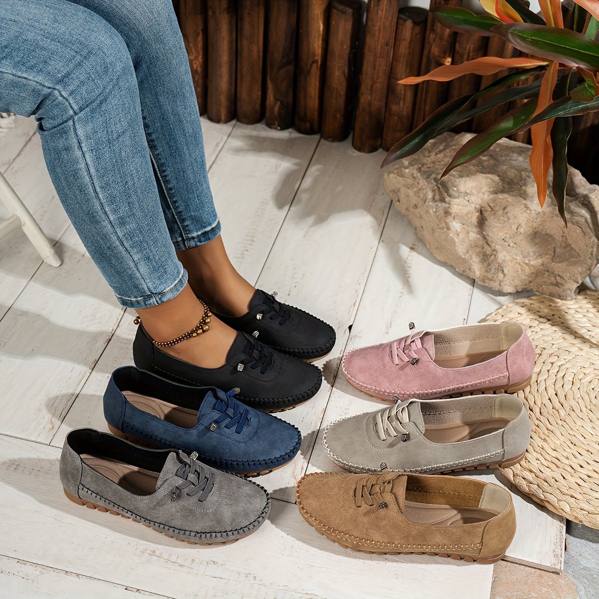 Adoración | Mocasines de Ante con Cordón Elástico - Isabel de Sevilla