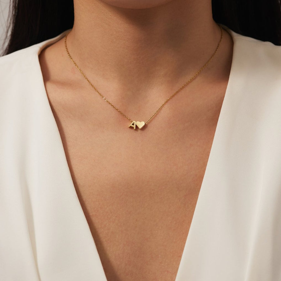 Collar Forever Love & Letra Gold (45+7,5 cm) - Isabel de Sevilla