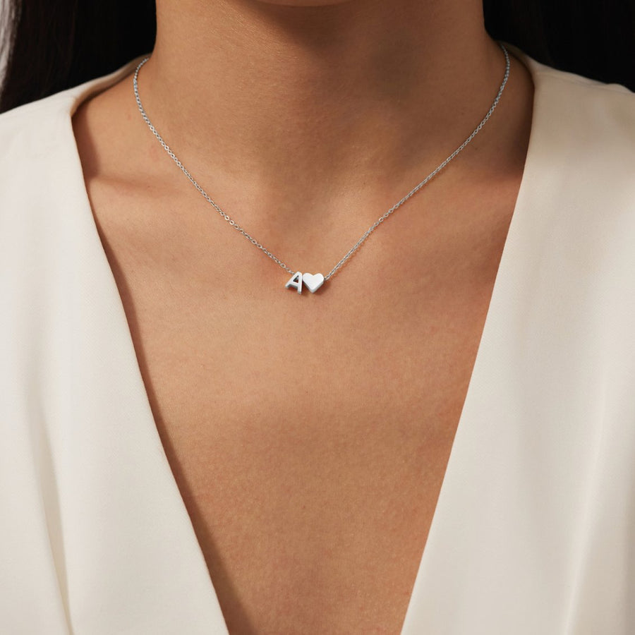 Collar Forever Love & Letra Silver (45+7,5 cm) - Isabel de Sevilla