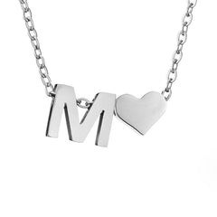 Collar Forever Love & Letra Silver (45+7,5 cm) - Isabel de Sevilla