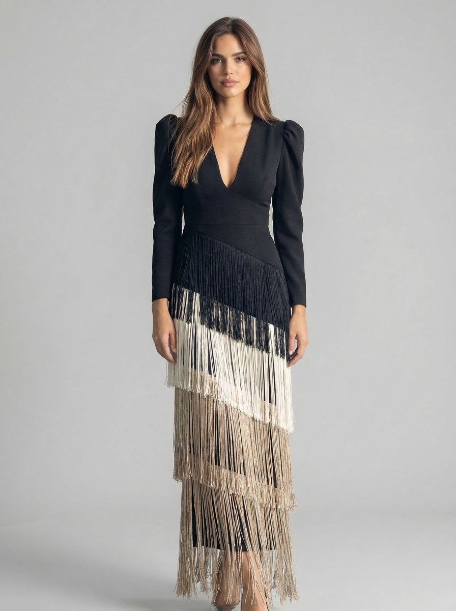 Salvia | Vestido Flecos - Isabel de Sevilla
