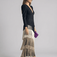 Salvia | Vestido Flecos - Isabel de Sevilla