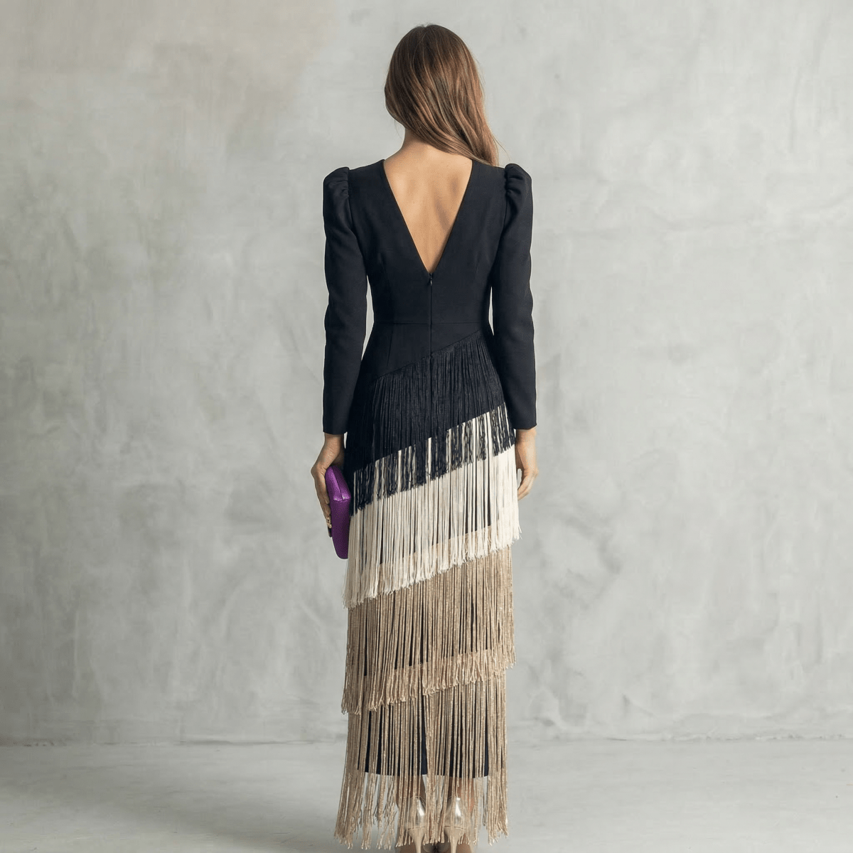 Salvia | Vestido Flecos - Isabel de Sevilla