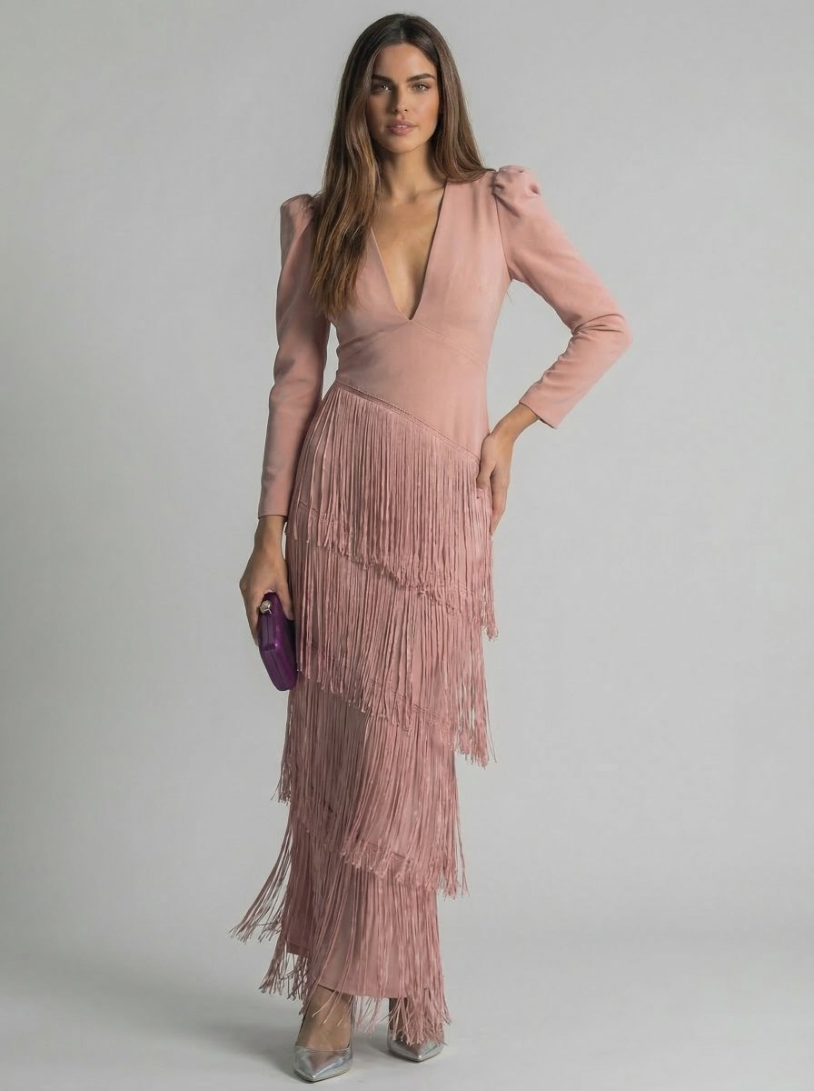 Salvia | Vestido Flecos - Isabel de Sevilla