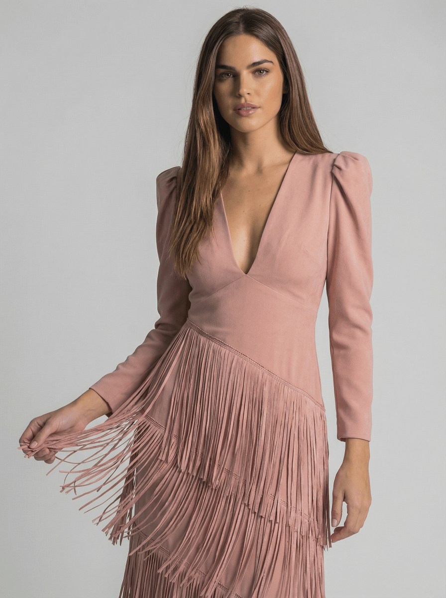 Salvia | Vestido Flecos - Isabel de Sevilla