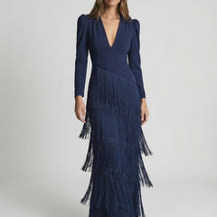 Salvia | Vestido Flecos - Isabel de Sevilla