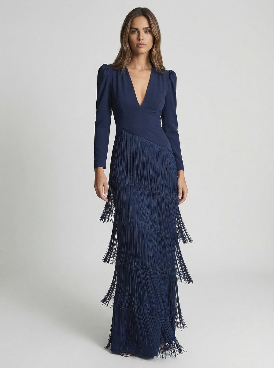 Salvia | Vestido Flecos - Isabel de Sevilla