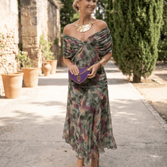 Vestido maxi elegante para fiesta con escote en corazón - Isabel de Sevilla