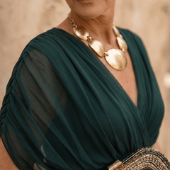 Vestido maxi elegante para fiesta con escote en corazón - Isabel de Sevilla