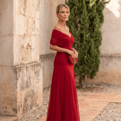 Vestido maxi elegante para fiesta con escote en corazón - Isabel de Sevilla