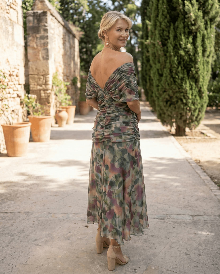 Vestido maxi elegante para fiesta con escote en corazón - Isabel de Sevilla