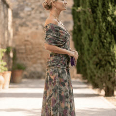 Vestido maxi elegante para fiesta con escote en corazón - Isabel de Sevilla