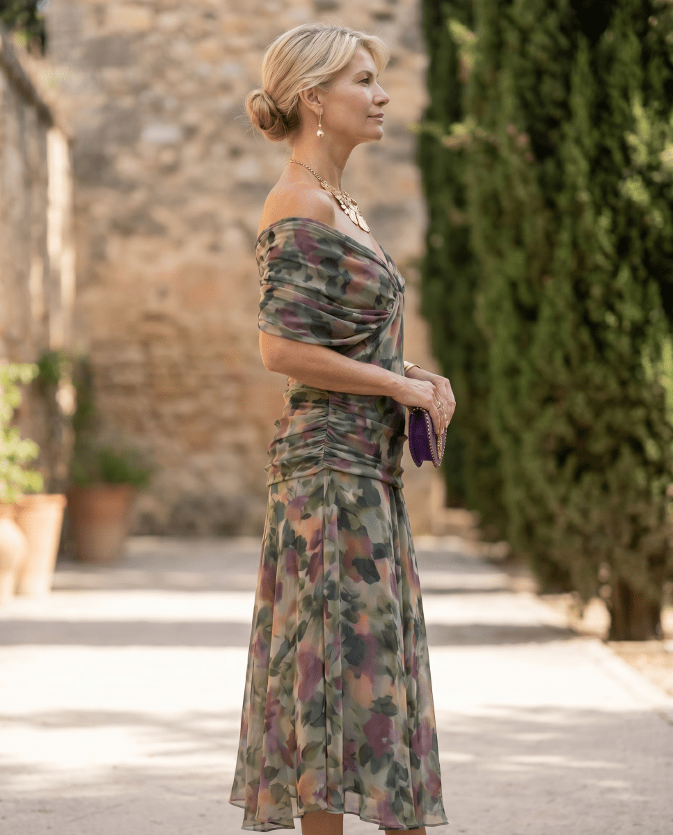 Vestido maxi elegante para fiesta con escote en corazón - Isabel de Sevilla