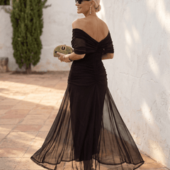Vestido maxi elegante para fiesta con escote en corazón - Isabel de Sevilla