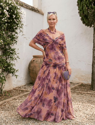 Vestido maxi elegante para fiesta con escote en corazón - Isabel de Sevilla
