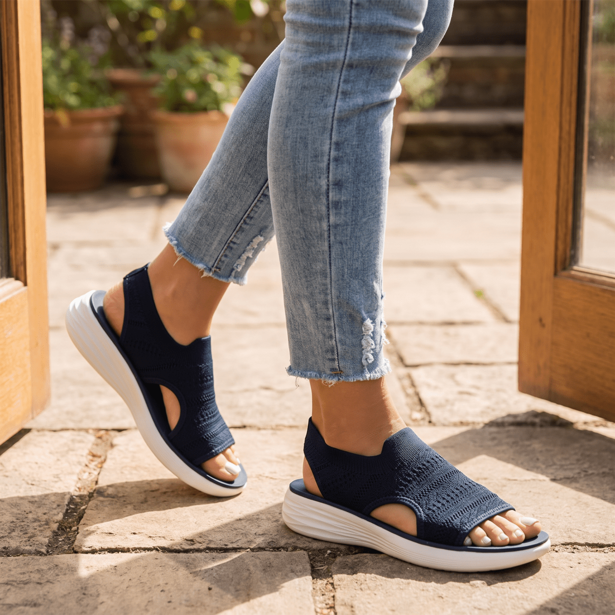 Paloma | Sandalias de Punto Transpirable con Plataforma - Isabel de Sevilla