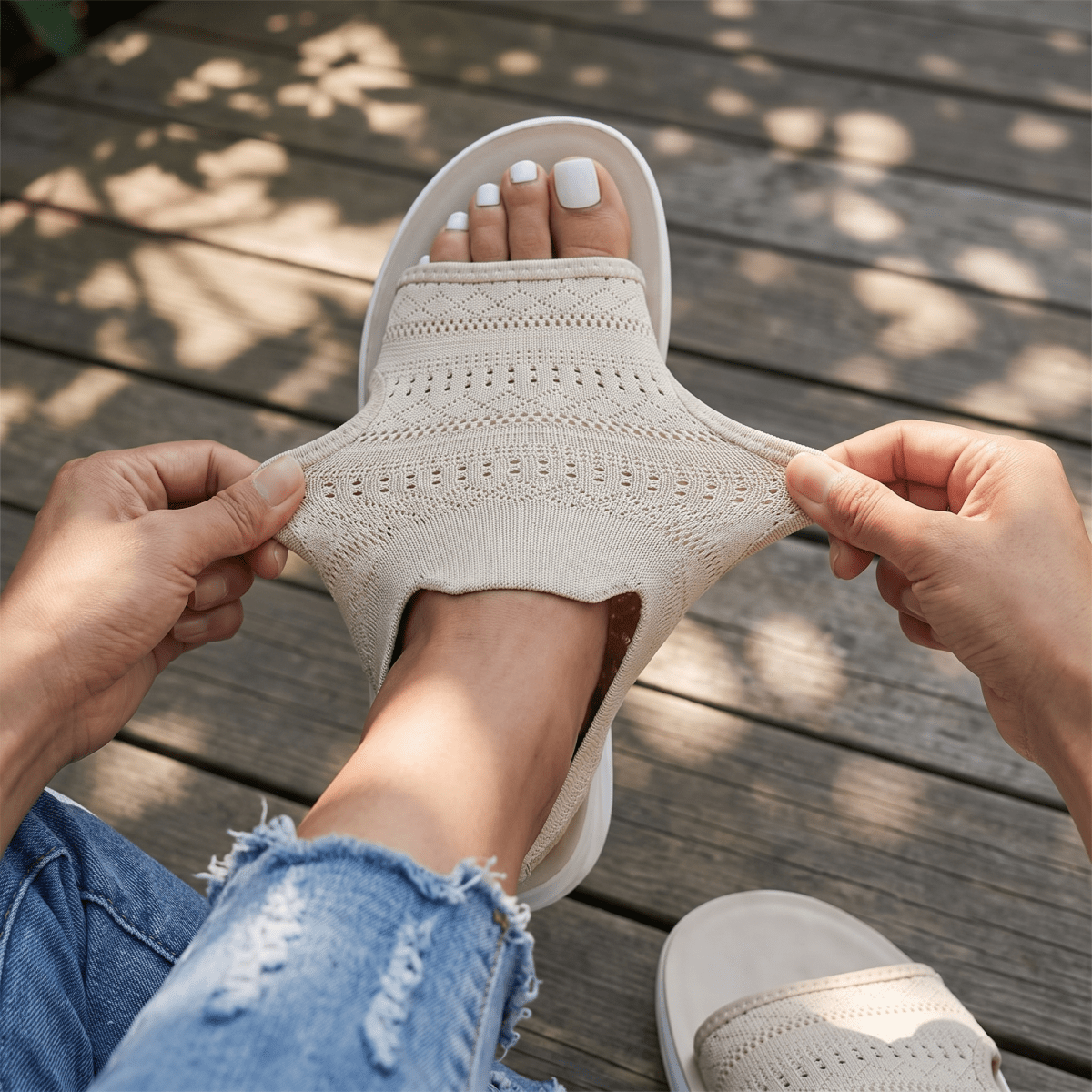 Paloma | Sandalias de Punto Transpirable con Plataforma - Isabel de Sevilla