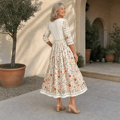 Irene | Vestido midi con estampado de flores silvestres - Isabel de Sevilla