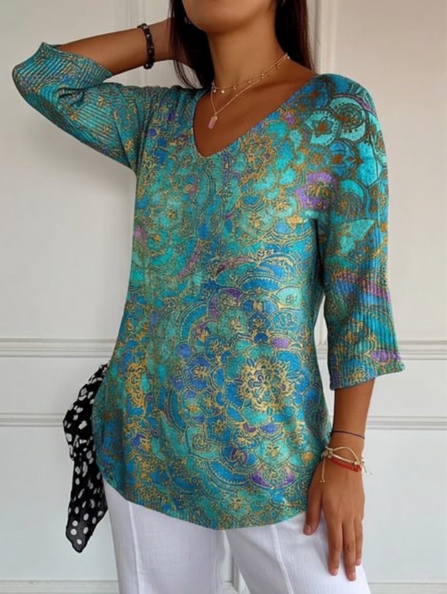 Belen | Blusa holgada y elegante con un estampado refinado