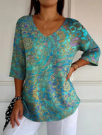 Belen | Blusa holgada y elegante con un estampado refinado