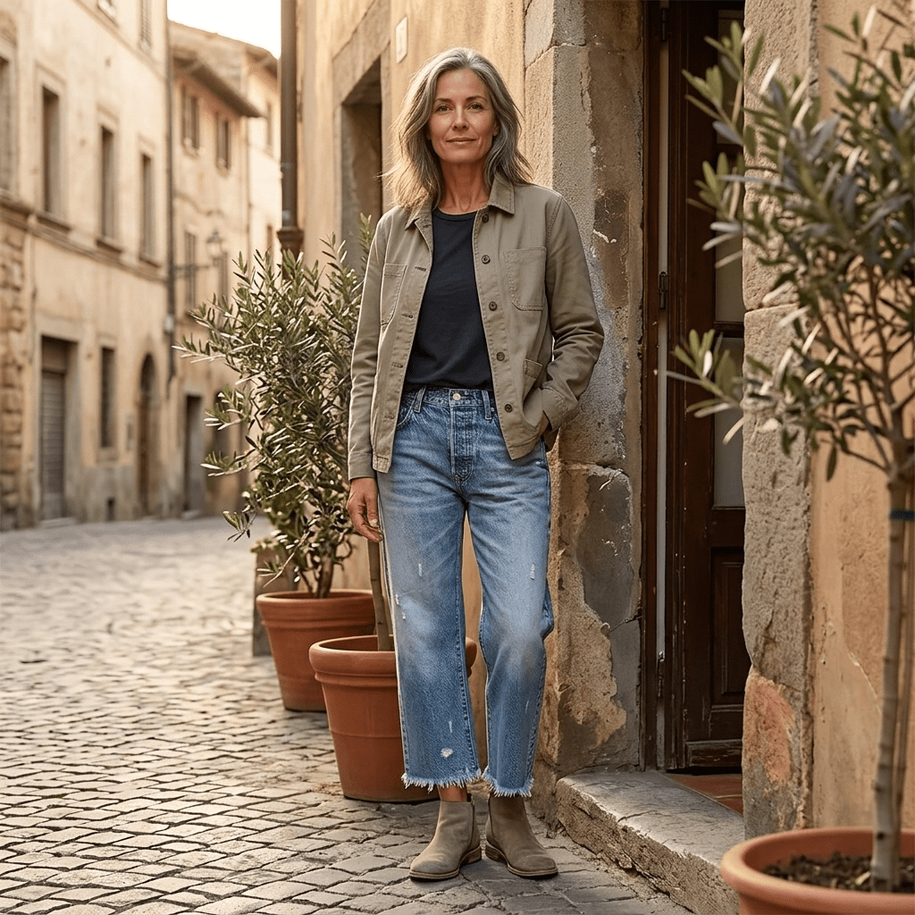 Alba | Vaqueros Rectos Cropped con Flecos Retro para Mujer - Isabel de Sevilla