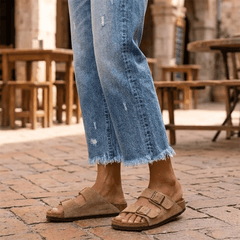 Alba | Vaqueros Rectos Cropped con Flecos Retro para Mujer - Isabel de Sevilla