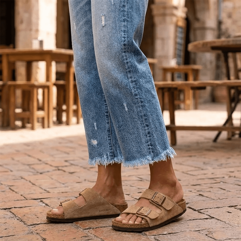Alba | Vaqueros Rectos Cropped con Flecos Retro para Mujer - Isabel de Sevilla