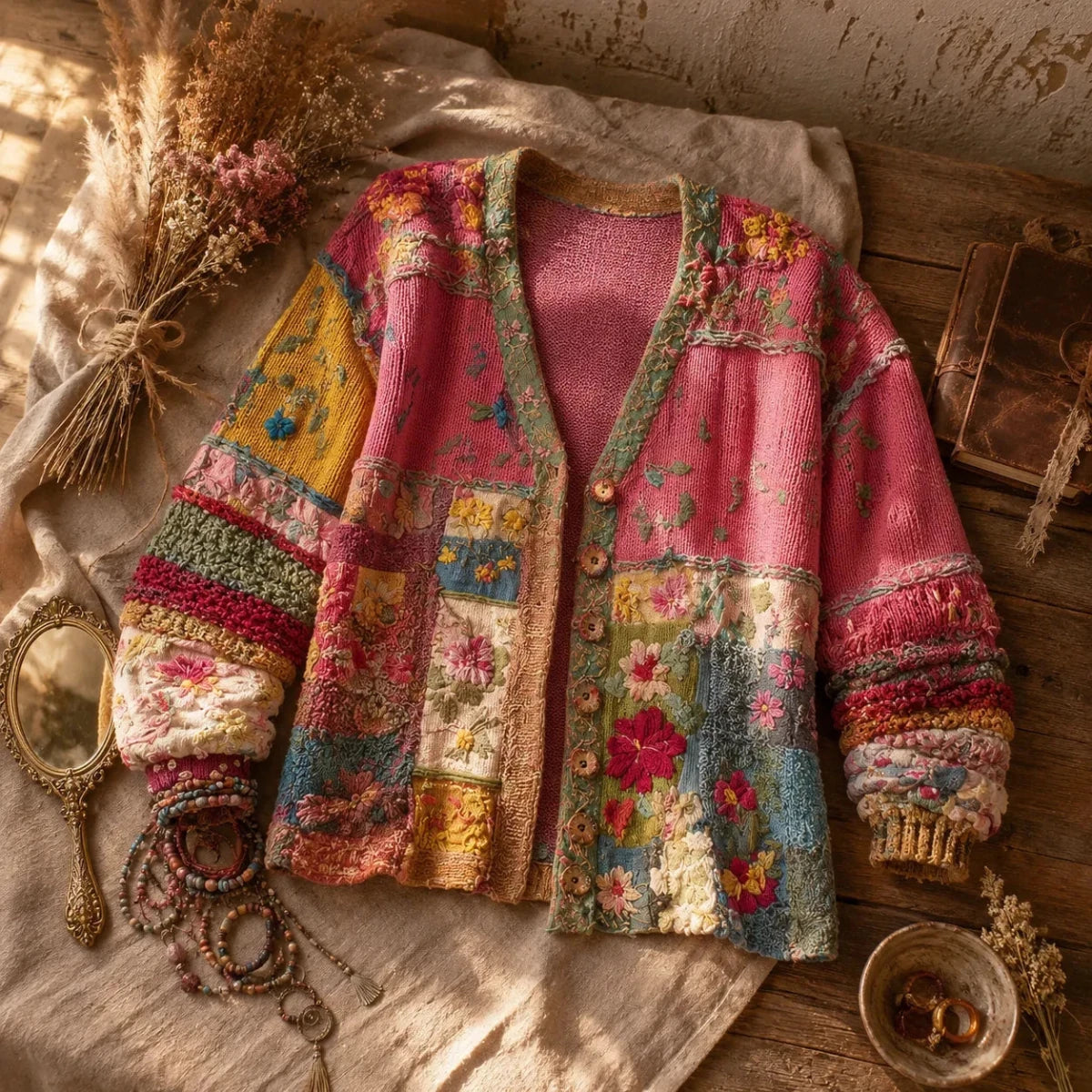 Guadalupe | Cárdigan Bohemio de Patchwork Bordado - Isabel de Sevilla