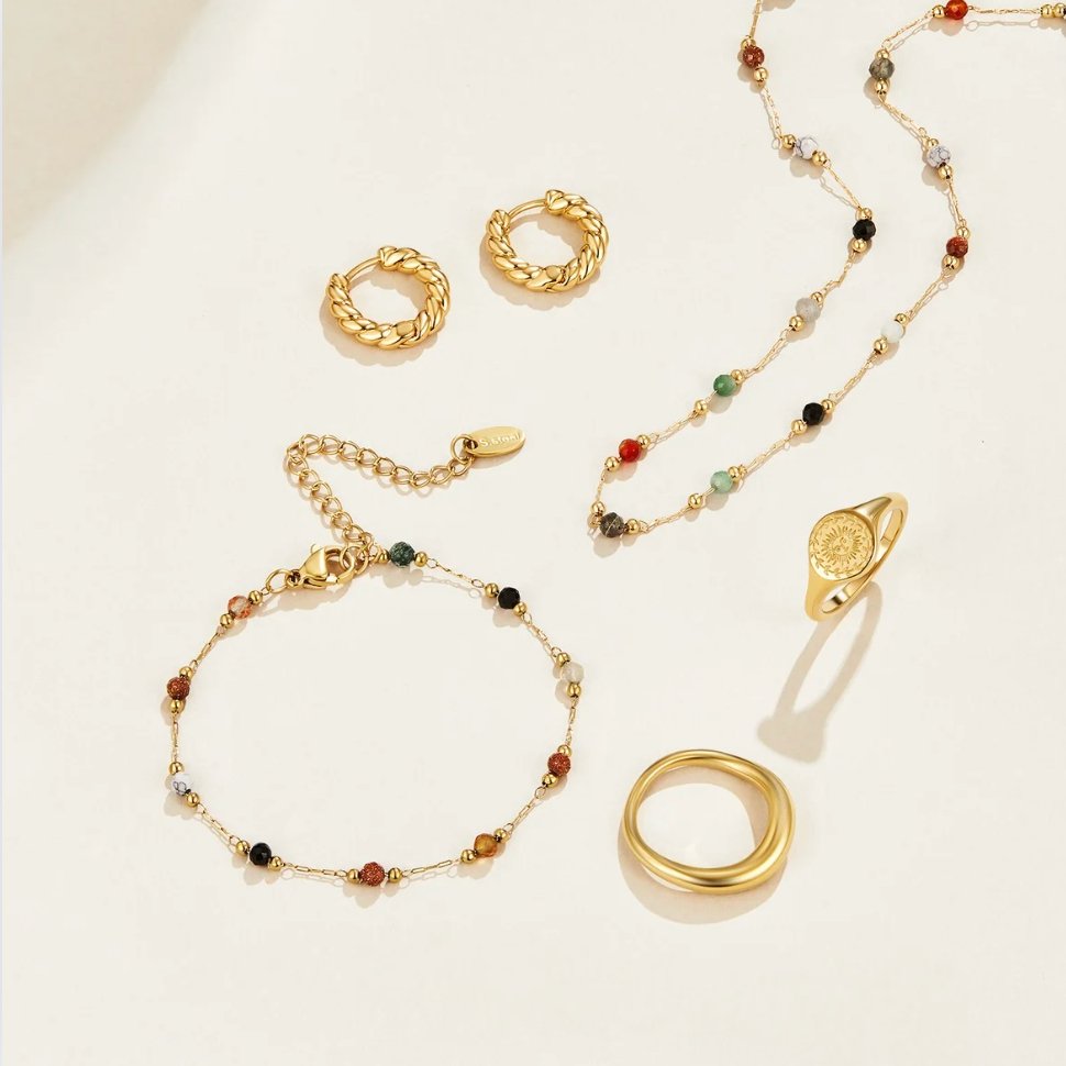 Pulsera Multicapa Layered Stone Beads - Isabel de Sevilla