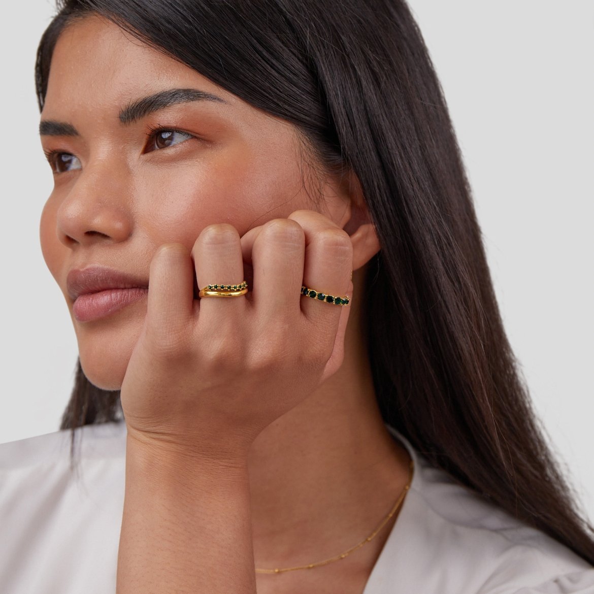 Anillo Multicapa Marissa Emerald Green - Isabel de Sevilla