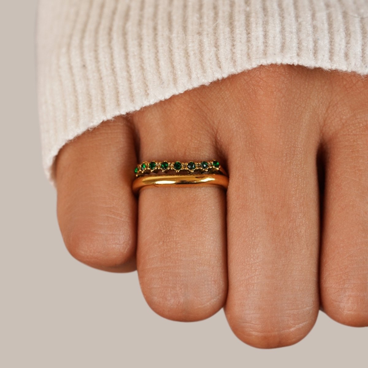 Anillo Multicapa Marissa Emerald Green - Isabel de Sevilla