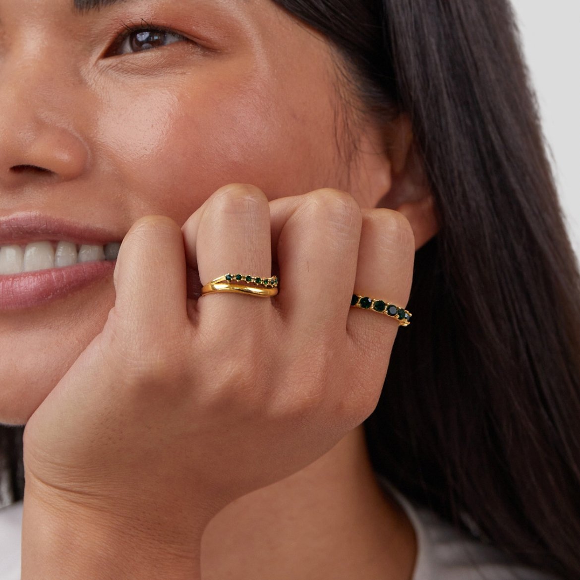 Anillo Multicapa Marissa Emerald Green - Isabel de Sevilla