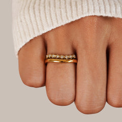 Anillo Multicapa Marissa White Crystal - Isabel de Sevilla