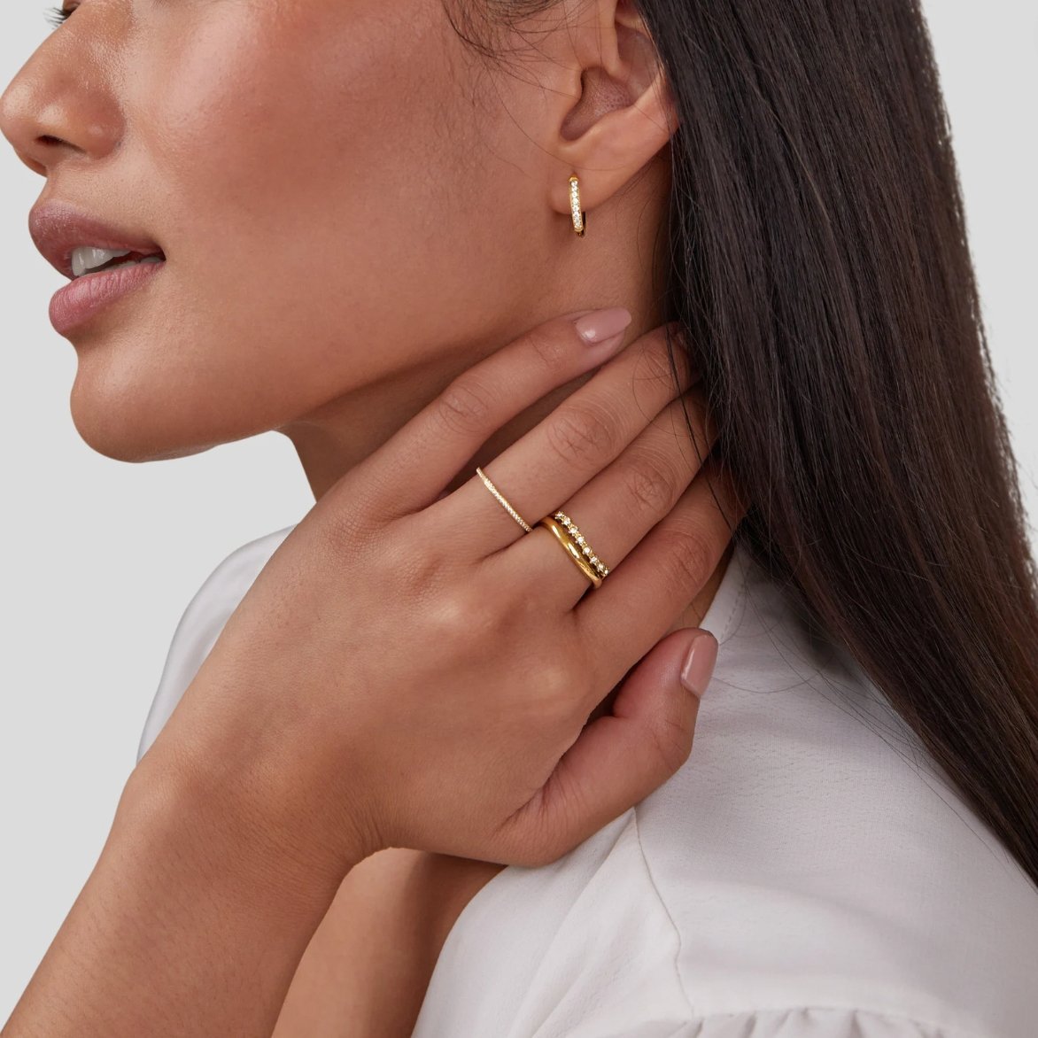 Anillo Multicapa Marissa White Crystal - Isabel de Sevilla