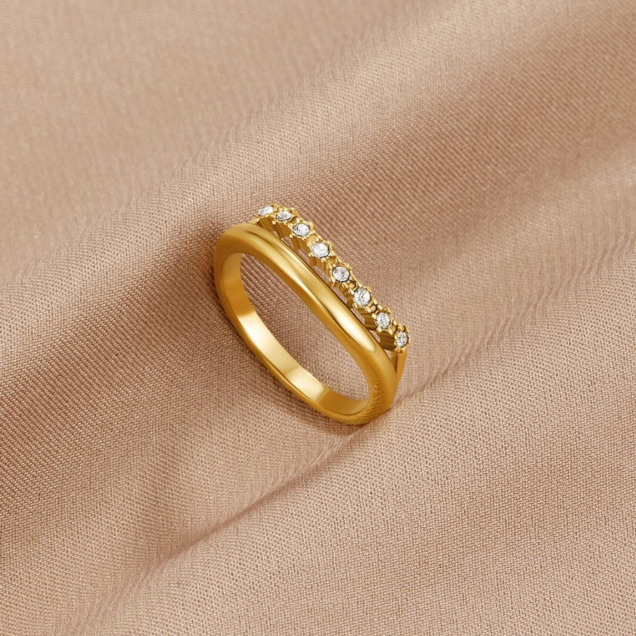 Anillo Multicapa Marissa White Crystal - Isabel de Sevilla