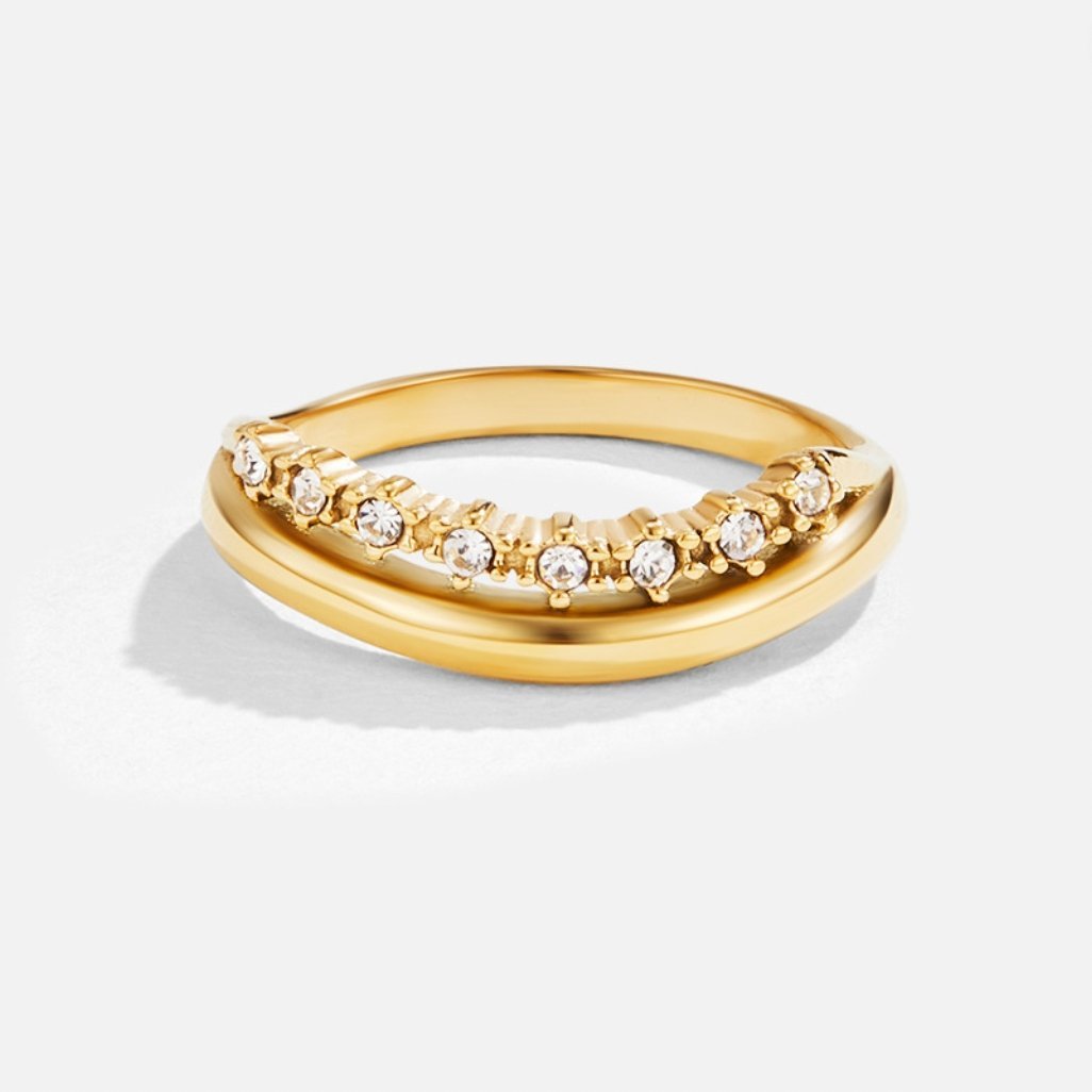 Anillo Multicapa Marissa White Crystal - Isabel de Sevilla