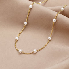 Collar Nura Pearl 18K Gold (37+10 cm) - Isabel de Sevilla