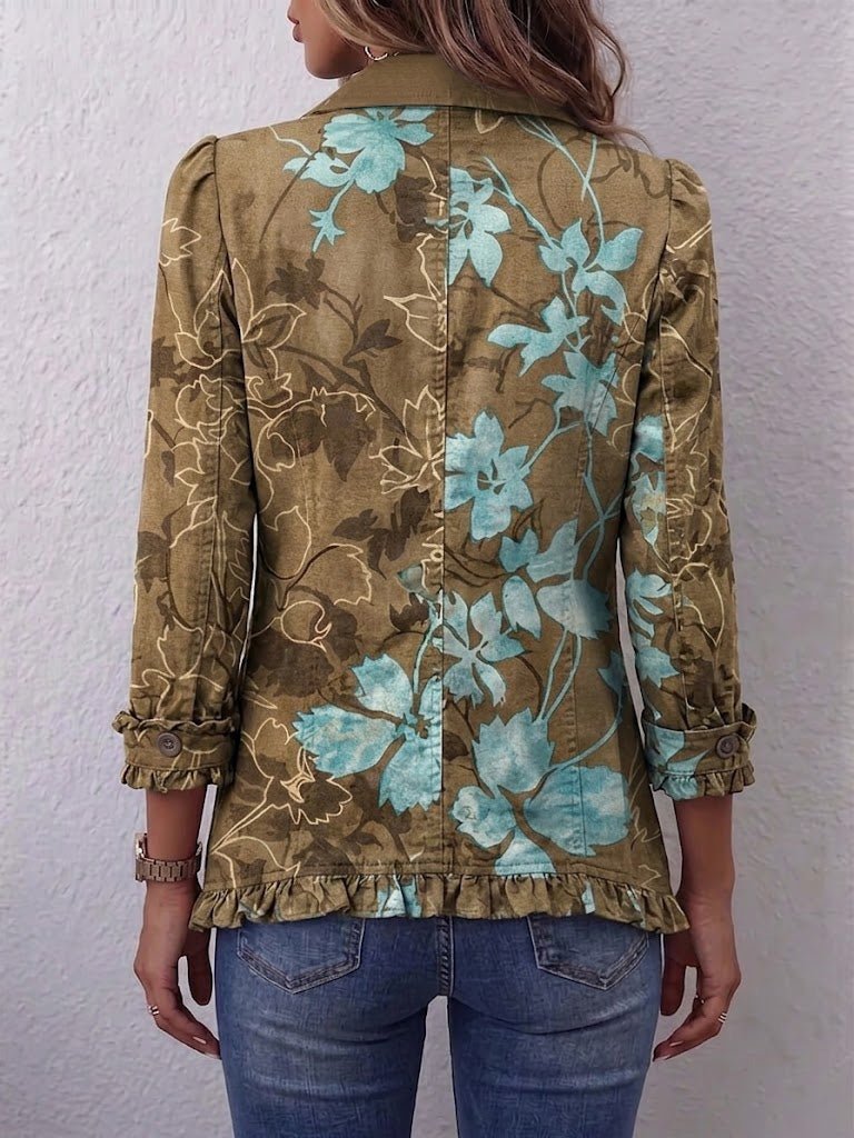 Guadalupe | Chaqueta vintage con volantes y estampado floral degradado bohemio - Isabel de Sevilla