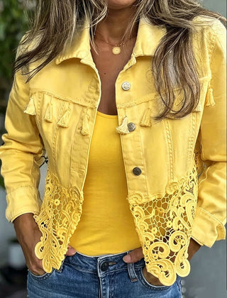 Graciela | Chaqueta con flecos y encaje - Isabel de Sevilla