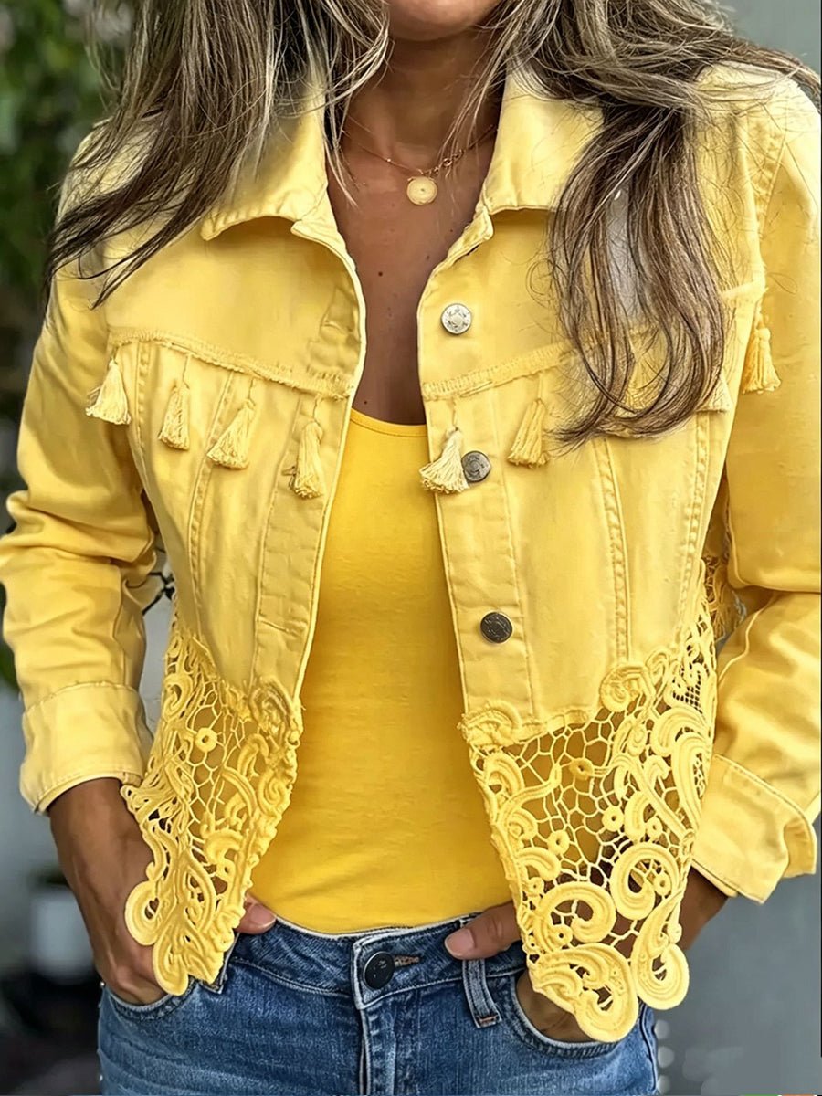Graciela | Chaqueta con flecos y encaje - Isabel de Sevilla