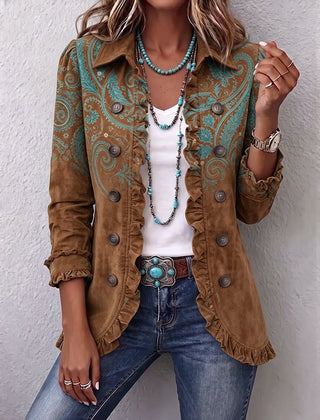 Aurora | Chaqueta con volantes y estampado de cachemir - Isabel de Sevilla