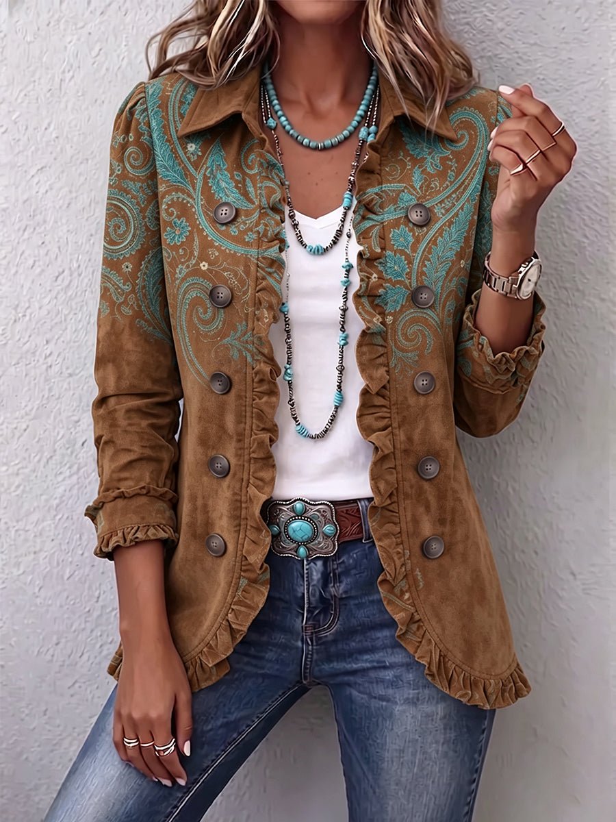 Aurora | Chaqueta con volantes y estampado de cachemir - Isabel de Sevilla