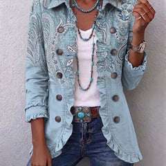 Irene | Chaqueta con volantes de estampado paisley vintage - Isabel de Sevilla