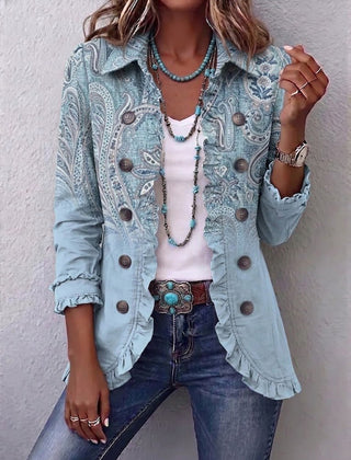 Irene | Chaqueta con volantes de estampado paisley vintage - Isabel de Sevilla