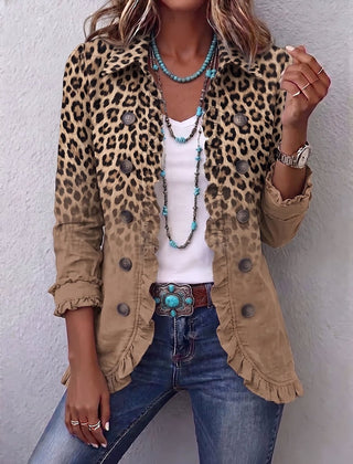 Natalia | Chaqueta con volantes en degradado leopardo vintage - Isabel de Sevilla